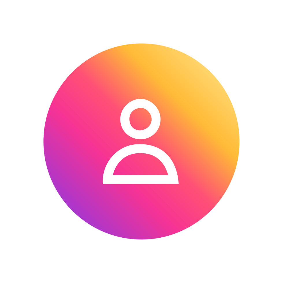 User Icon Person on gradient yellow and purple color png