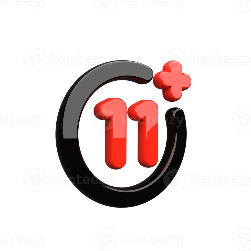 The number 11 is shown in a black and red circle png