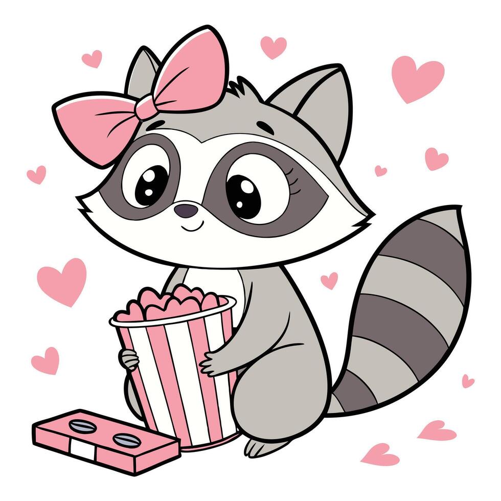 Funny Raccoon My Heart Pops for You vector