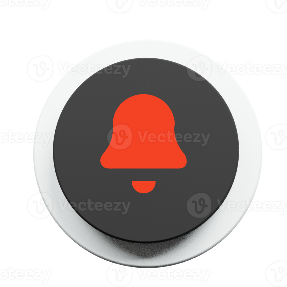 A red bell on a black button png