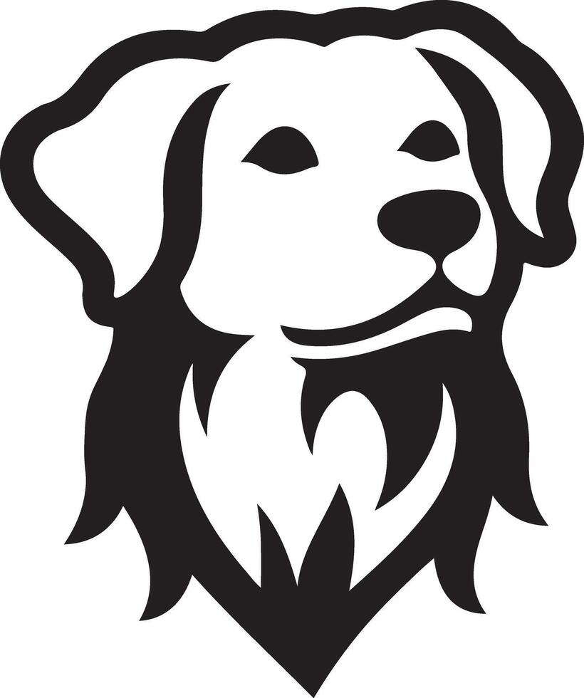 Dog head silhouette logo design illustration on a white background vector