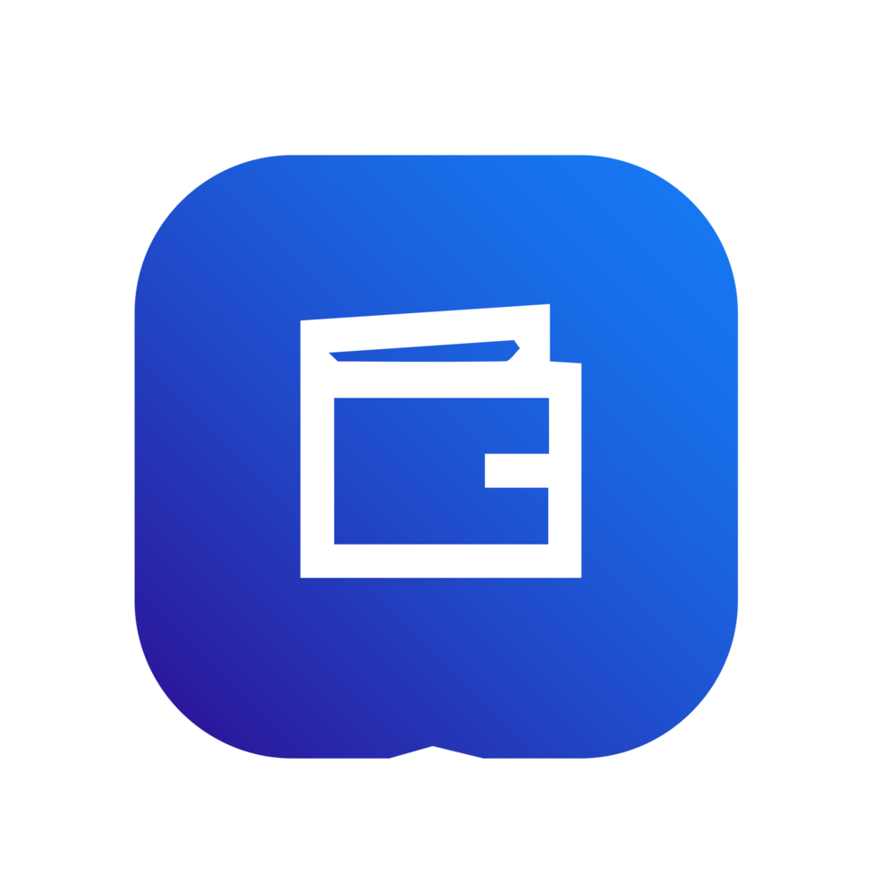 Wallet icon, Money Purse on blue gradient color png