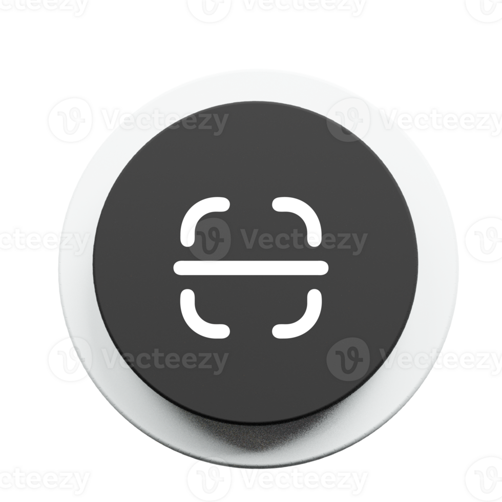 A black and white button with the symbol for the letter s png
