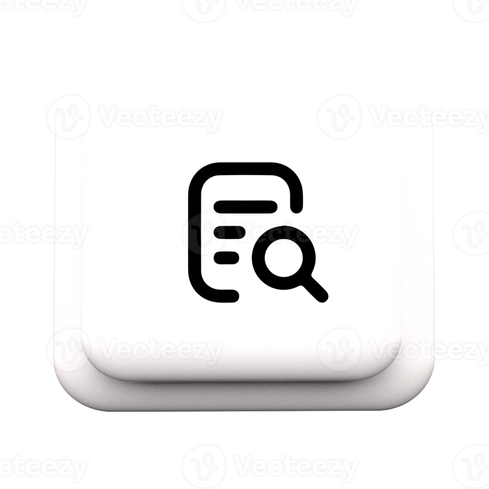 A white button with a magnifying glass icon png