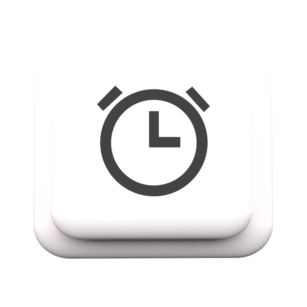 Clock icon on 3d shape with shadow png