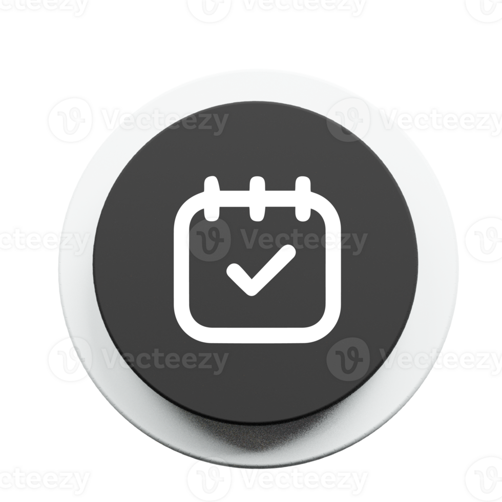A black and white button with a calendar icon png