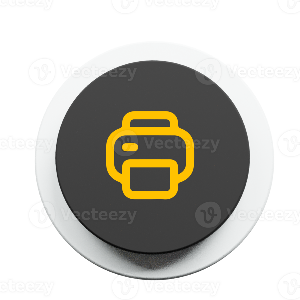 A black and yellow button with a printer icon png