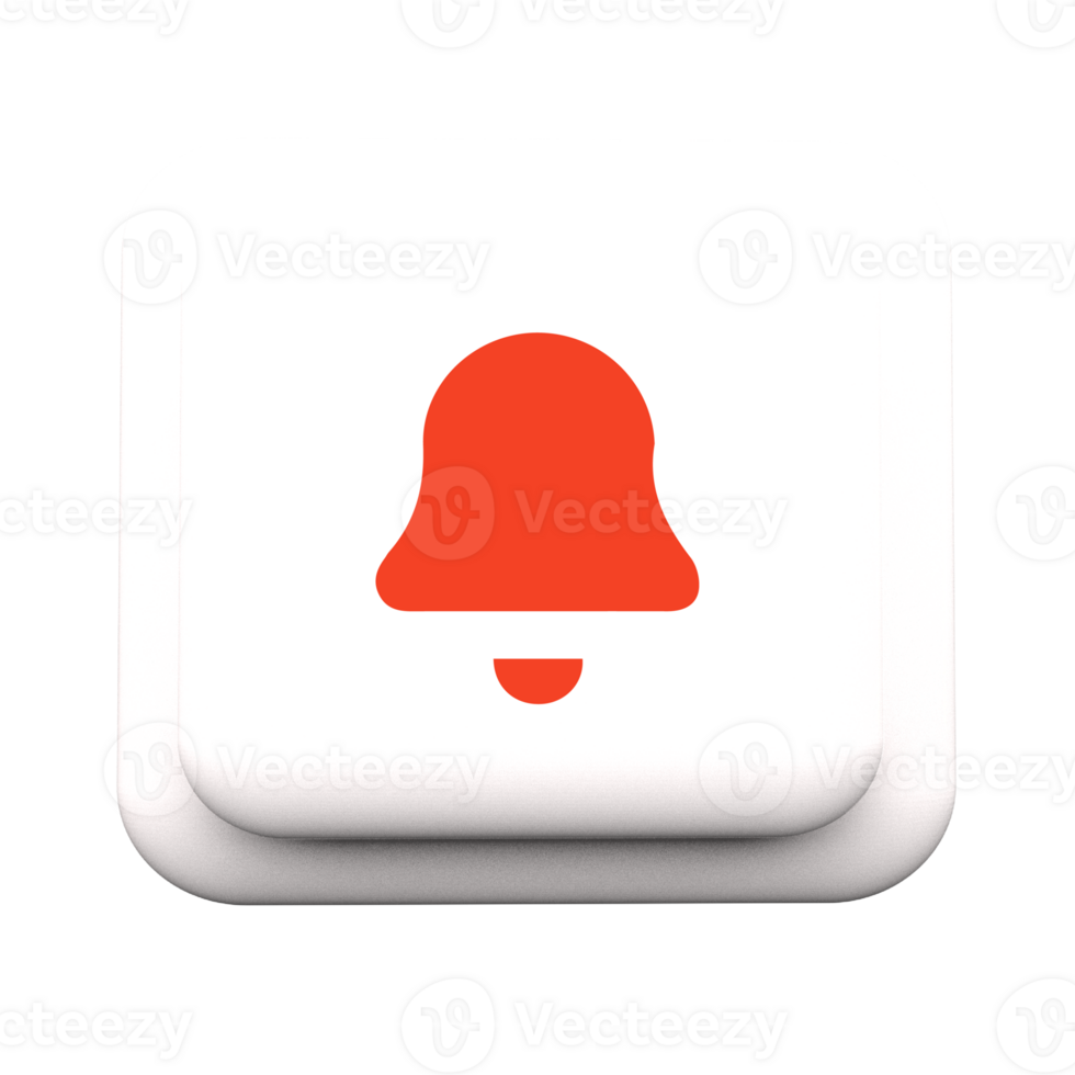 A red bell icon on a white button png
