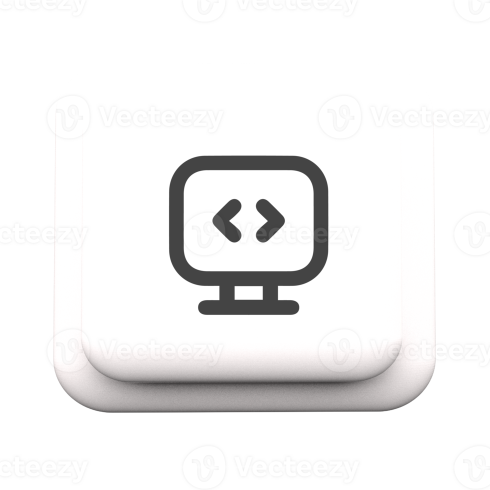 A white button with a computer icon on it png
