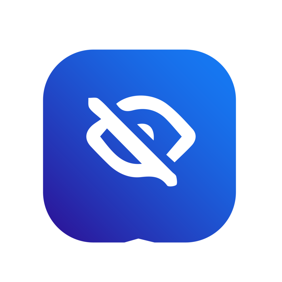 Hide Icon, Visibilityon blue gradient color png