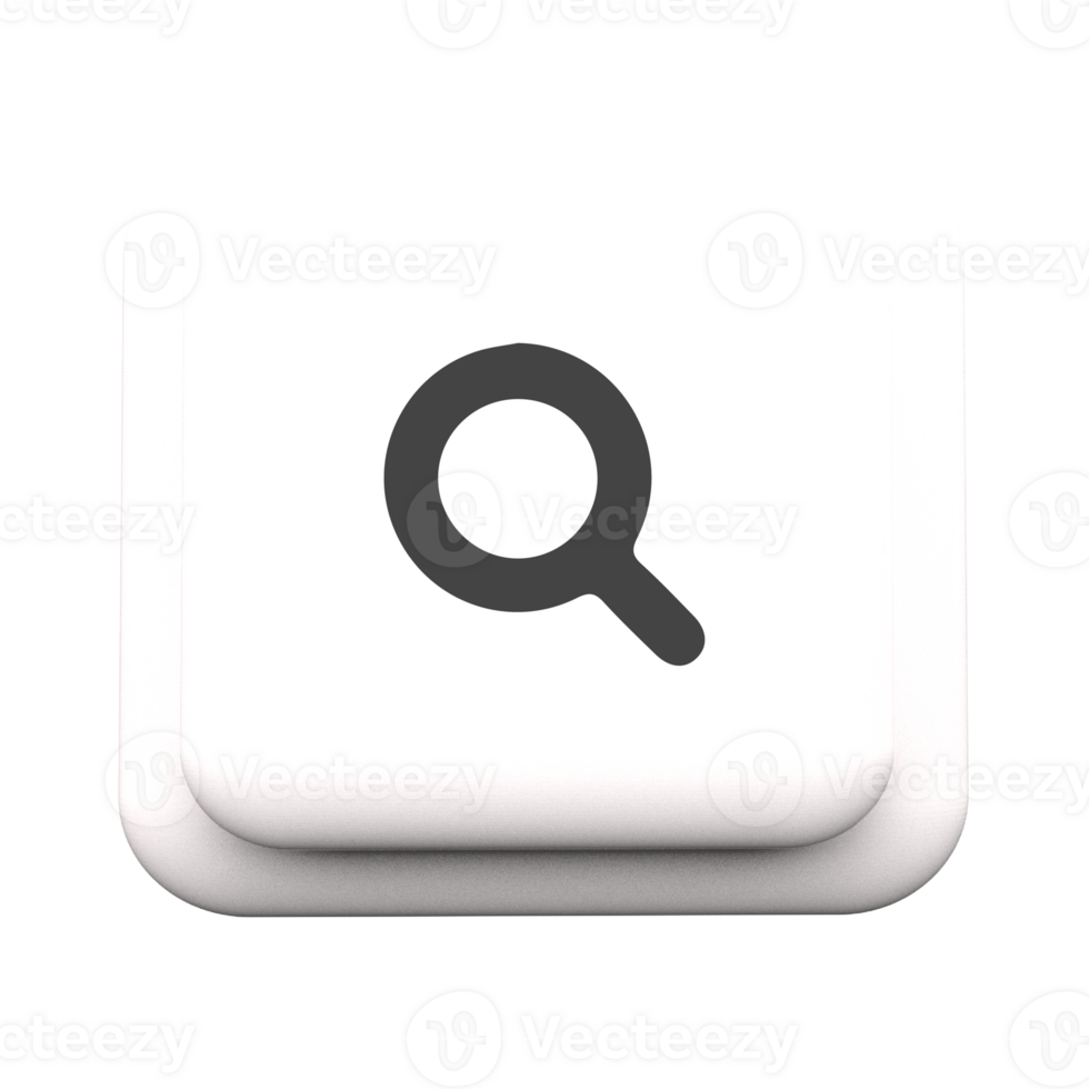 A white button with a magnifying glass icon png