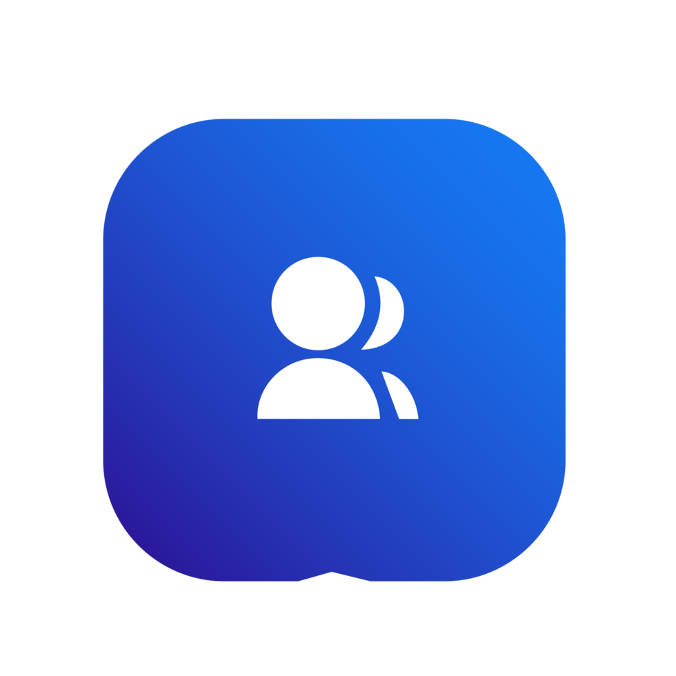 Friend User icon on blue gradient color png