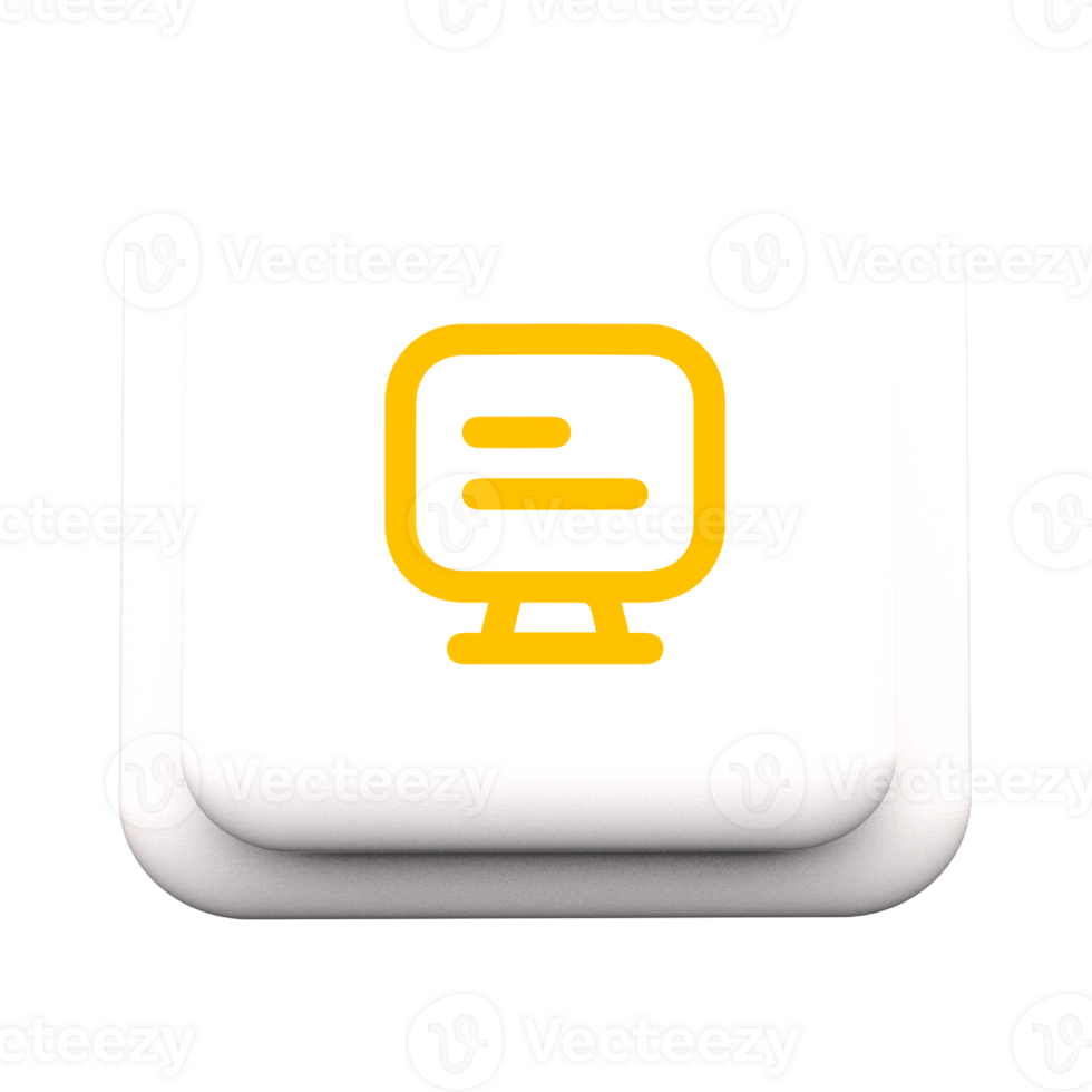 A white button with a yellow icon on it png