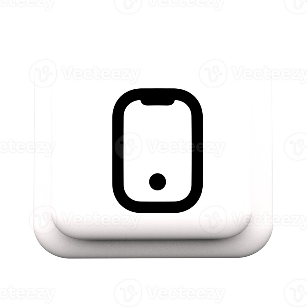 A white button with a black and white phone icon png