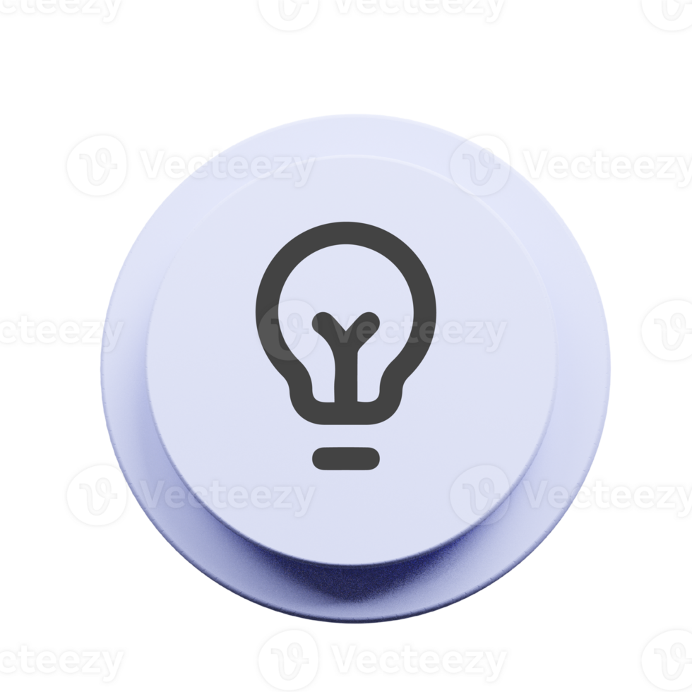 A light bulb icon on a button png