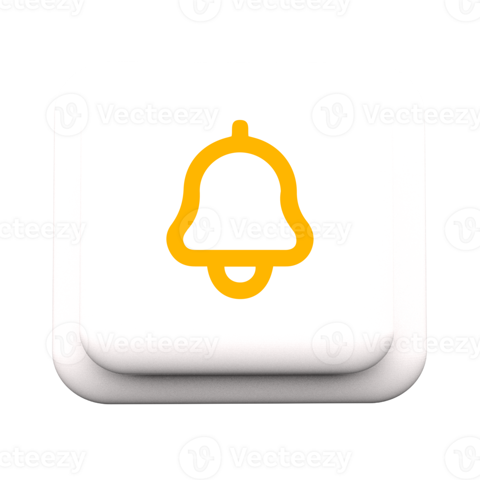 A white button with a yellow bell on it png