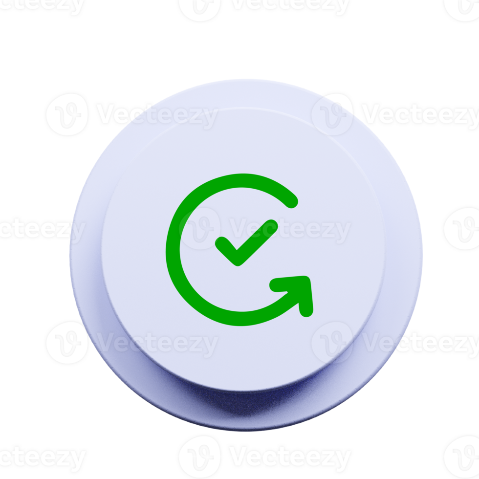 A green check mark on a white button png