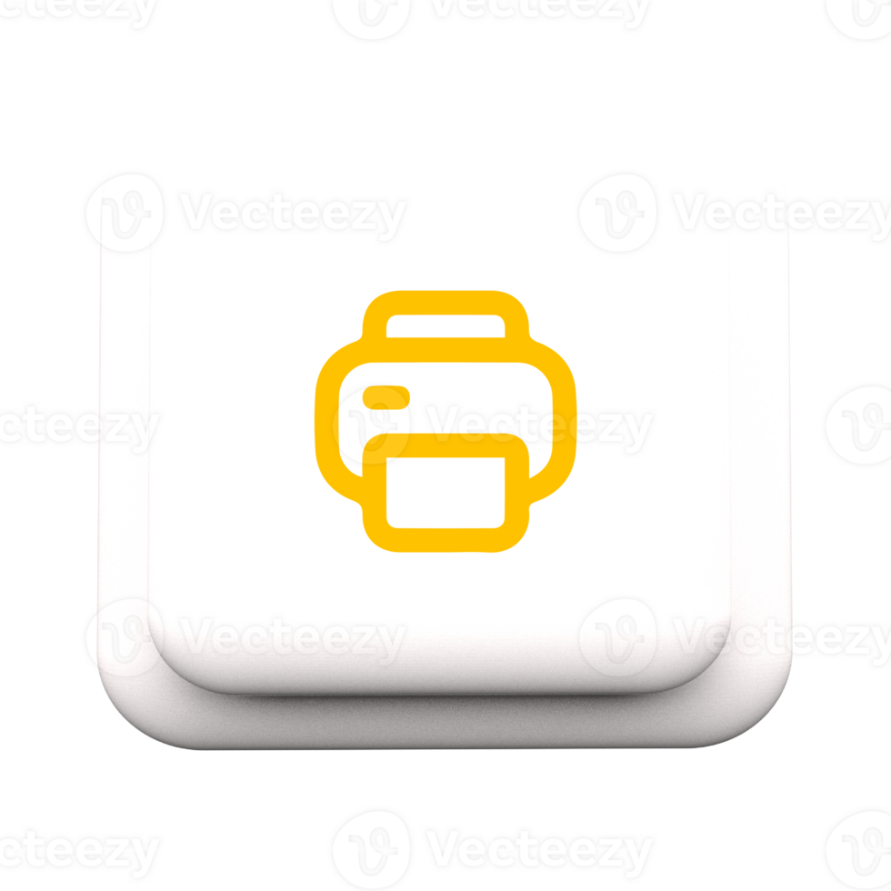 A white button with a yellow printer icon png