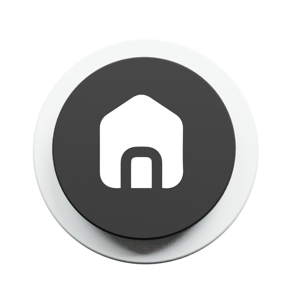home symbol, home page on 3d shape with shadow png