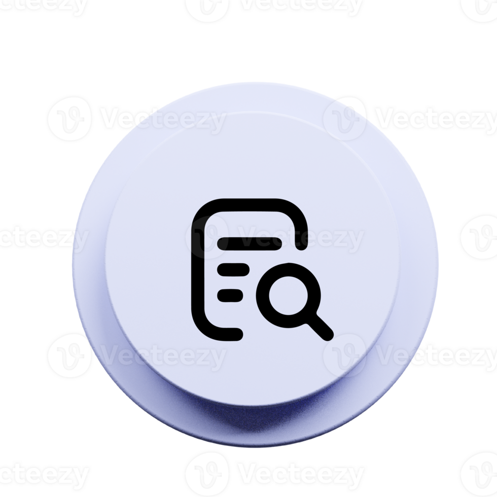 A white button with a magnifying glass icon png