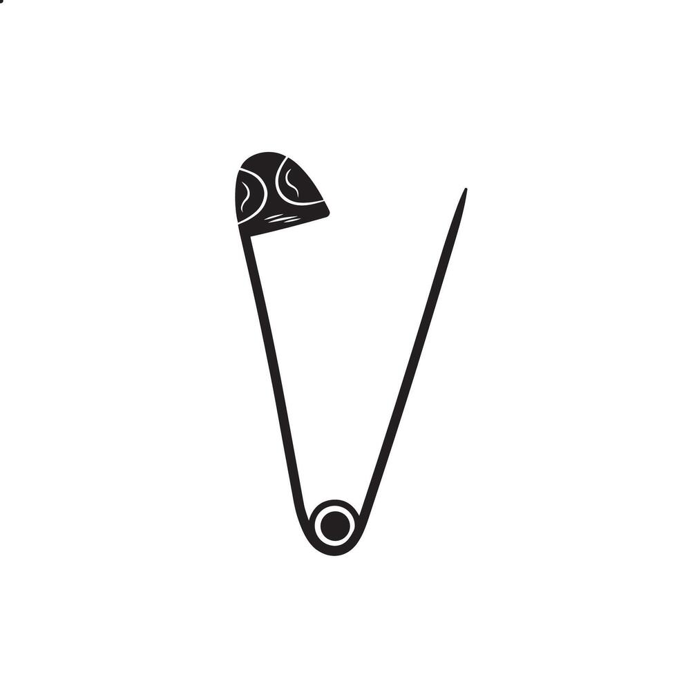 isolated style safety pin concept vector