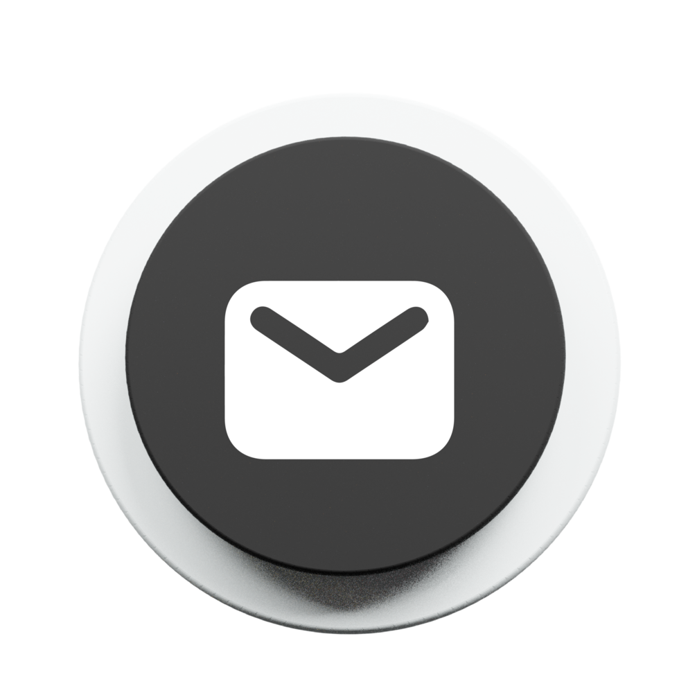 Receive notification icon on 3d shape with shadow png