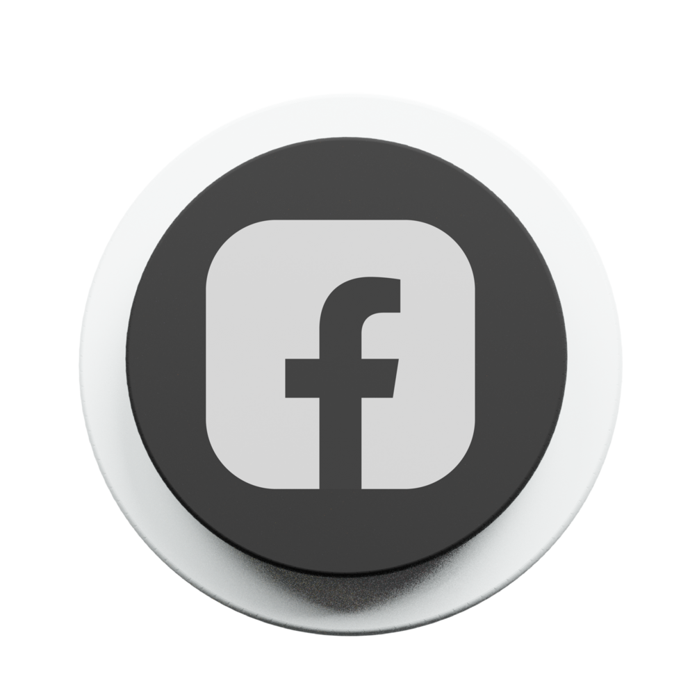 Facebook icon on a black button png