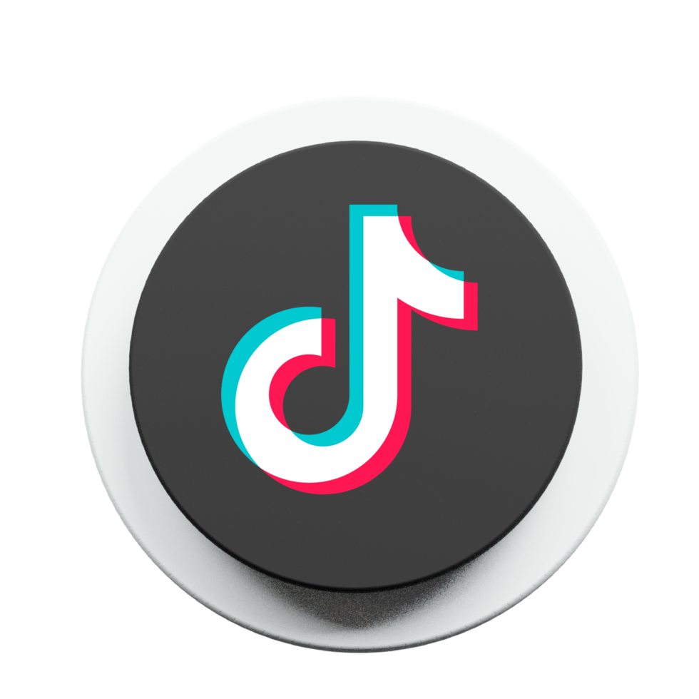 Tiktok logo on a black button png