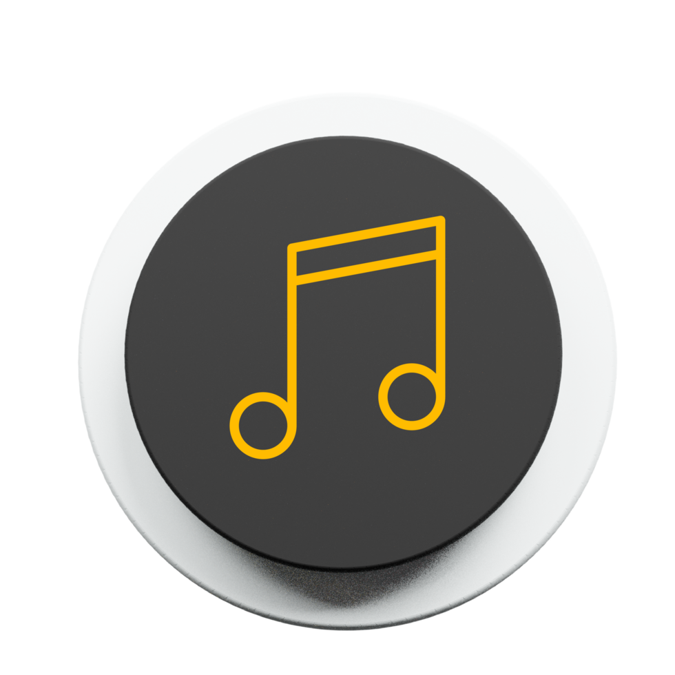 Music note icon on black shape png