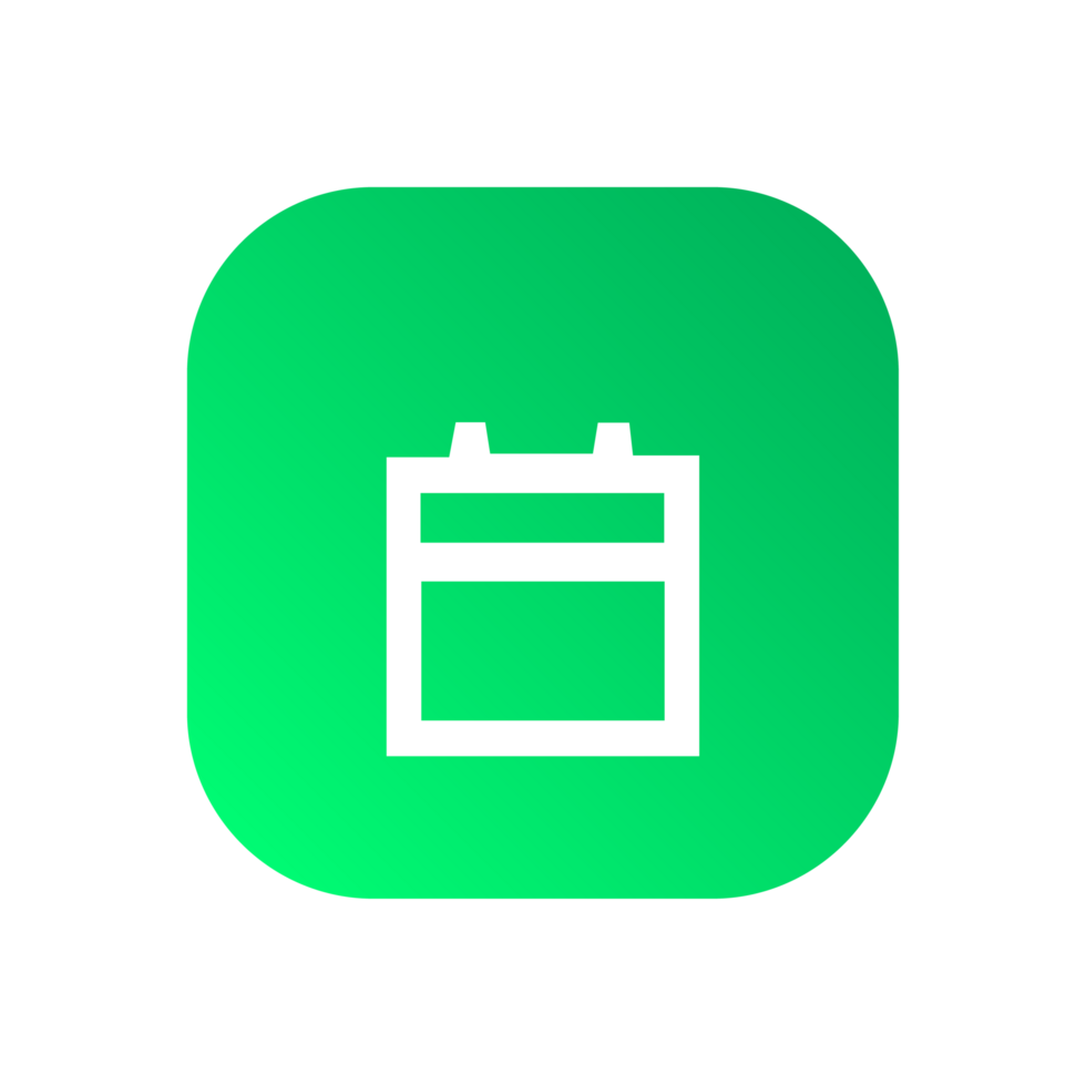 Date icon line on green shape png