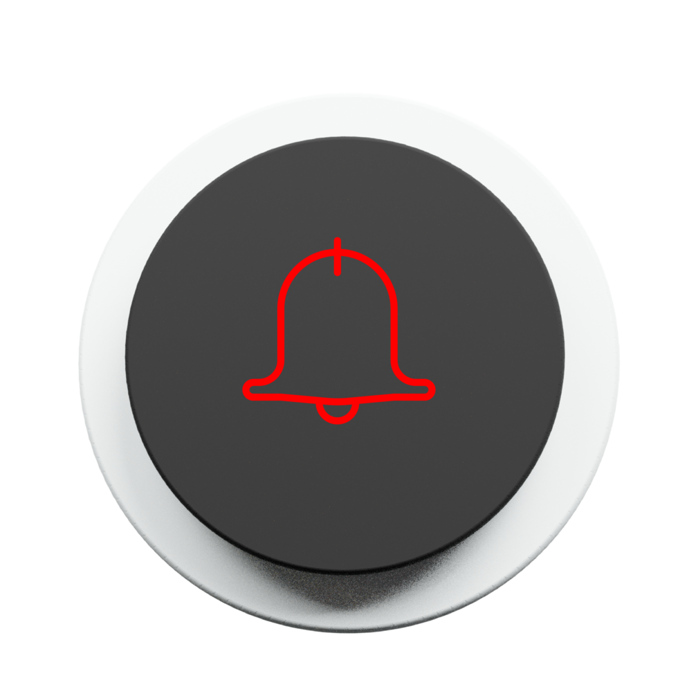 cloche icône rouge ligne sur noir forme png