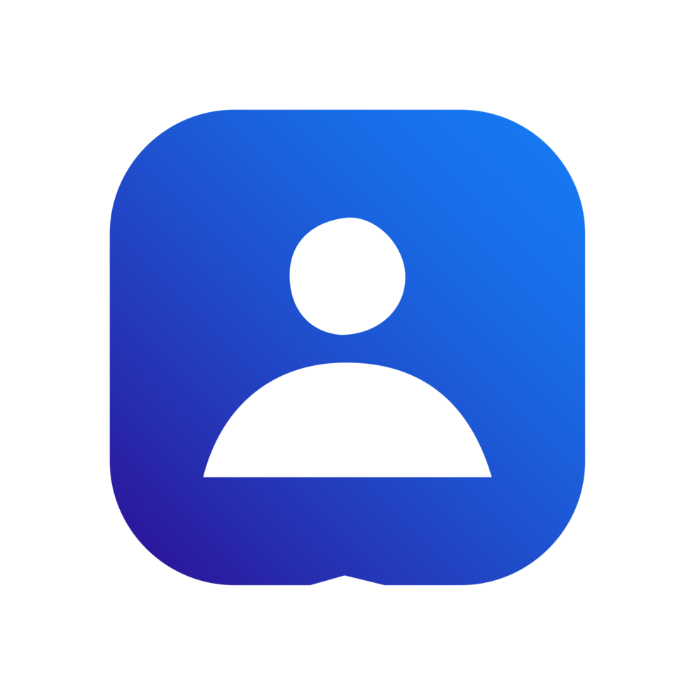 Person icon on blue shape png