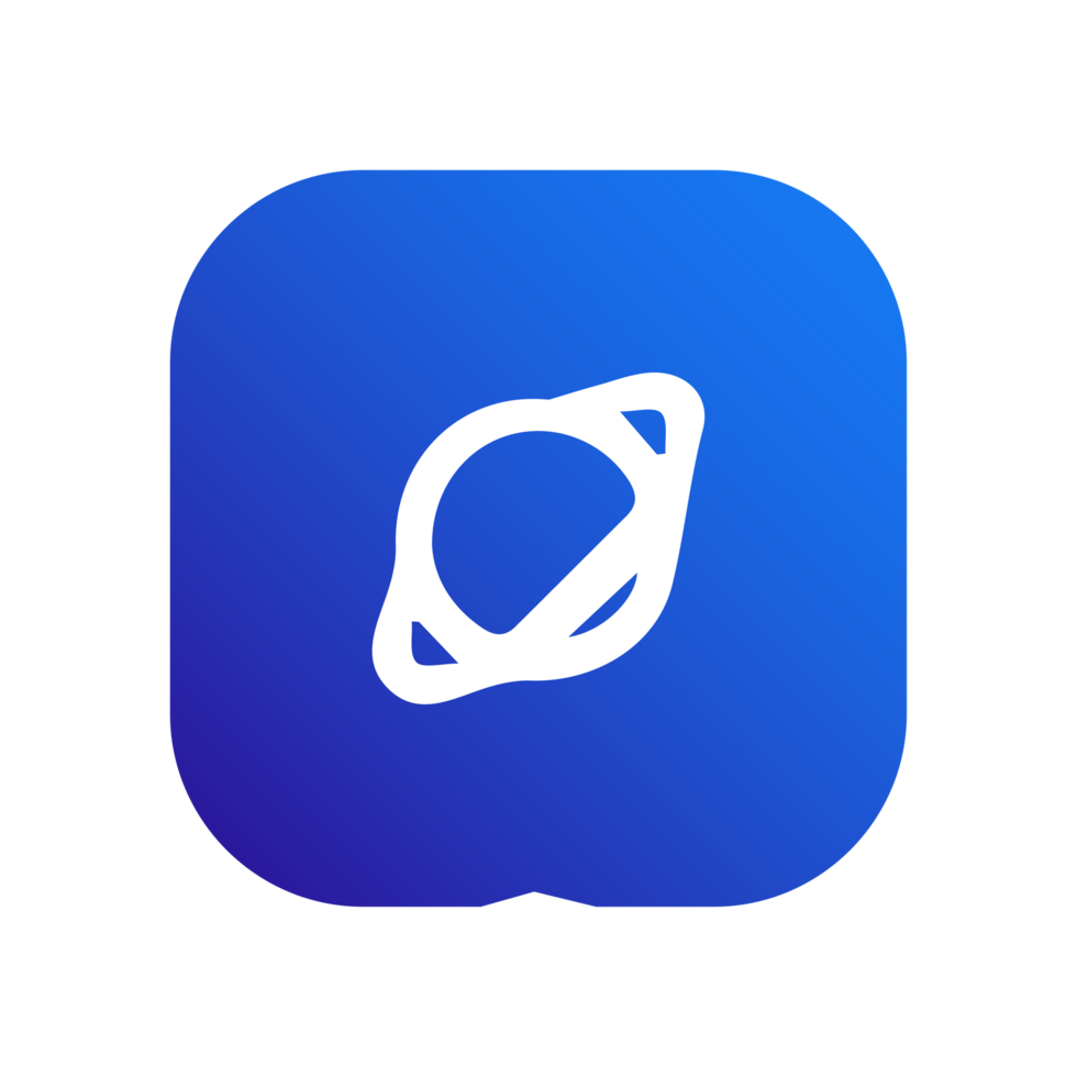 Globe icon on blue shape png