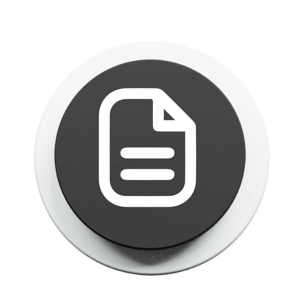 Doc line icon on 3d shape with shadow png