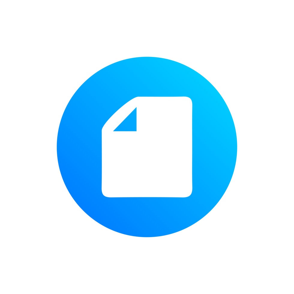 Paper Icon Document File on blue gradient color png
