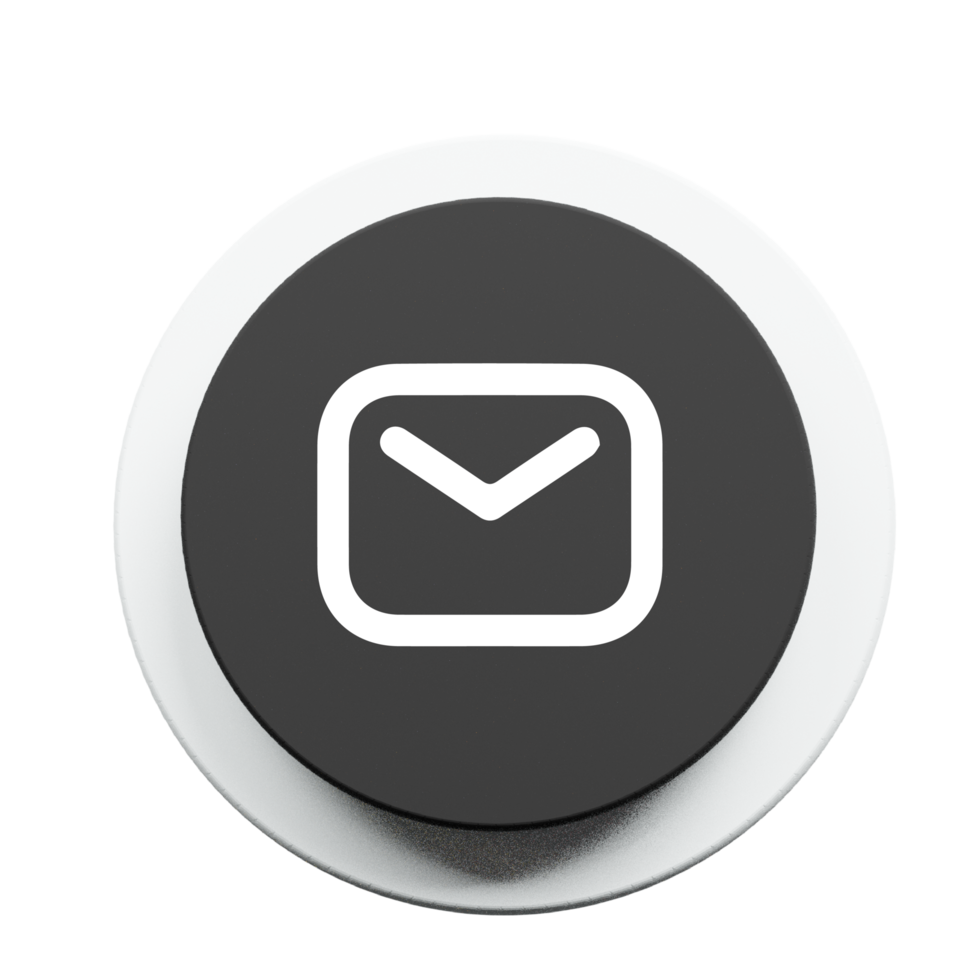 inbox send icon on 3d shape with shadow png