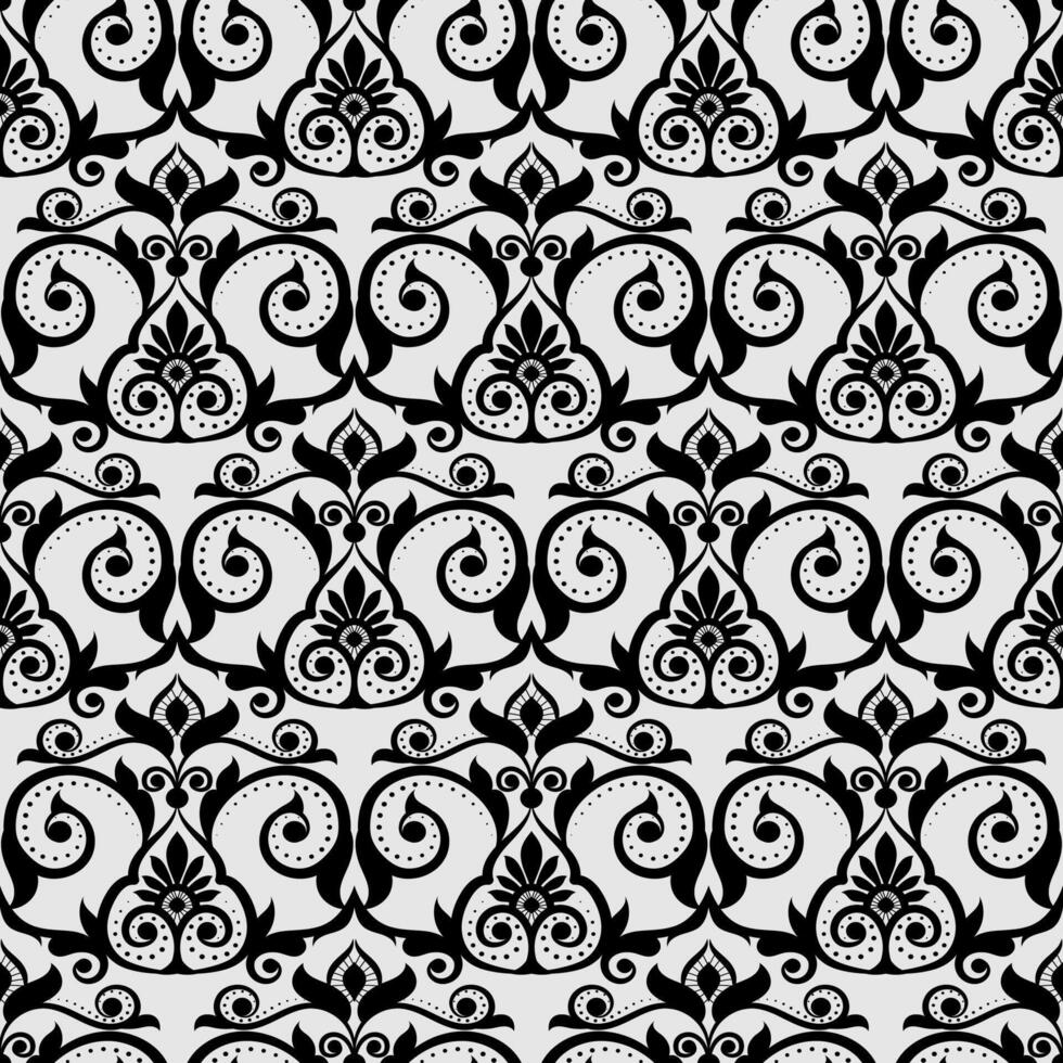 Damask pattern background Geometric ethnic oriental ikat seamless pattern traditional Design for background, carpet, wallpaper, clothing, wrapping, Batik, fabric, illustration embroidery. vector