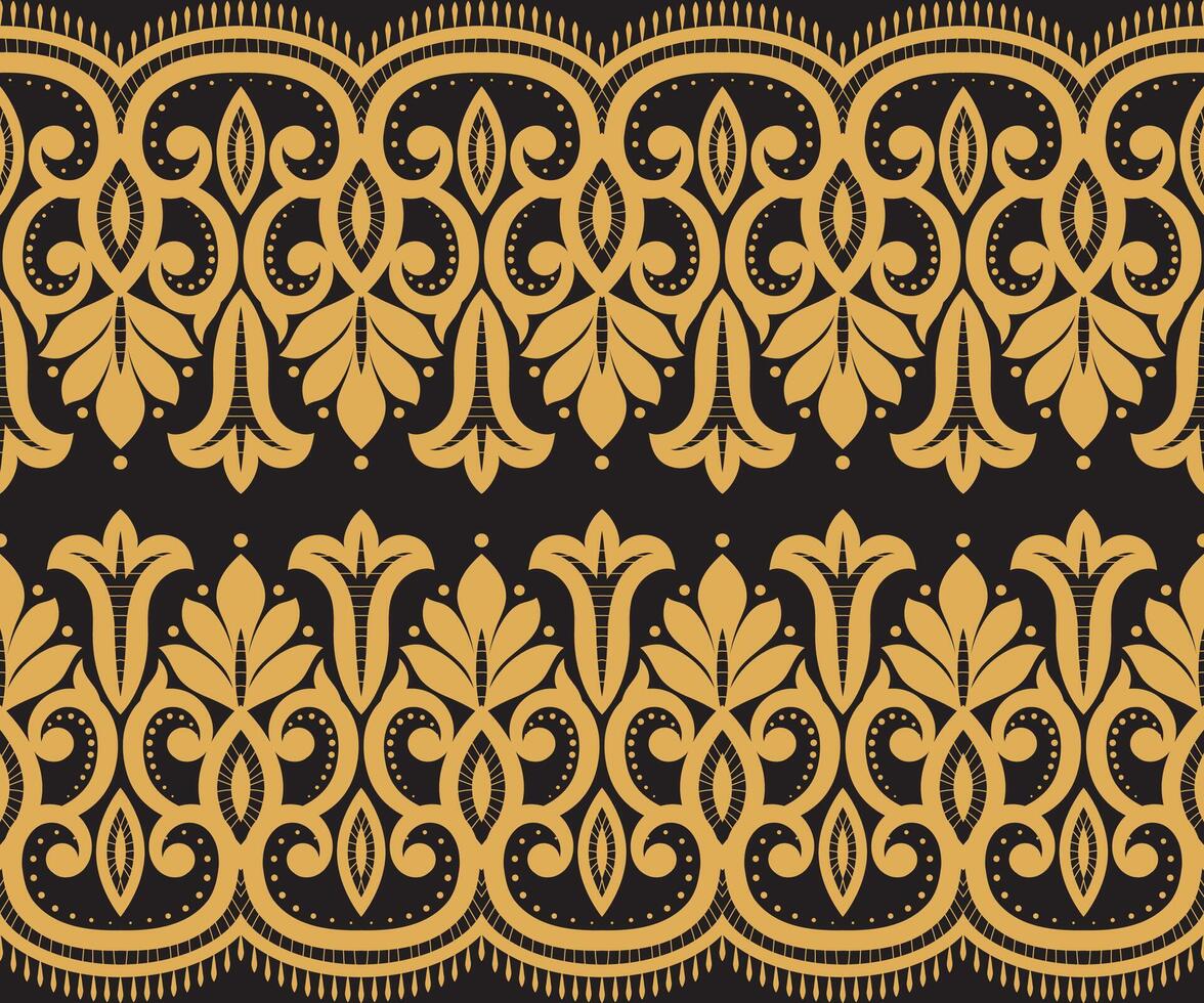 Damask pattern background Geometric ethnic oriental ikat seamless pattern traditional Design for background, carpet, wallpaper, clothing, wrapping, Batik, fabric, illustration embroidery. vector