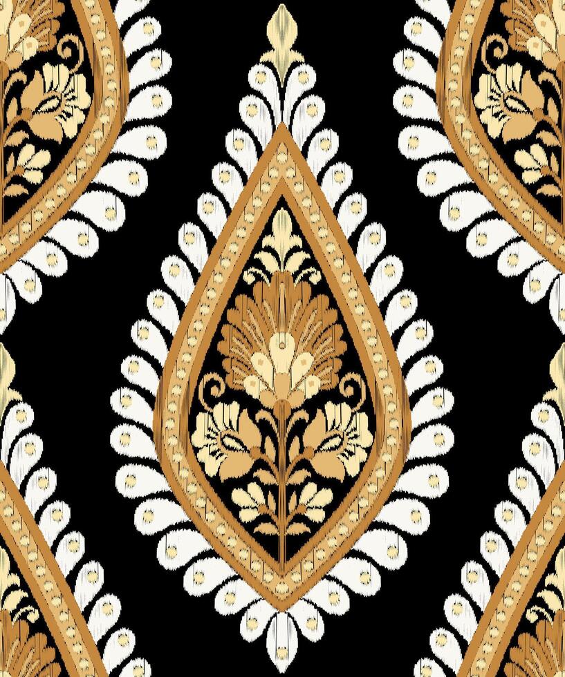 Ikat ethnic background Geometric ethnic oriental ikat seamless pattern traditional Design for background, carpet, wallpaper, clothing, wrapping, Batik, fabric, illustration embroidery style. vector
