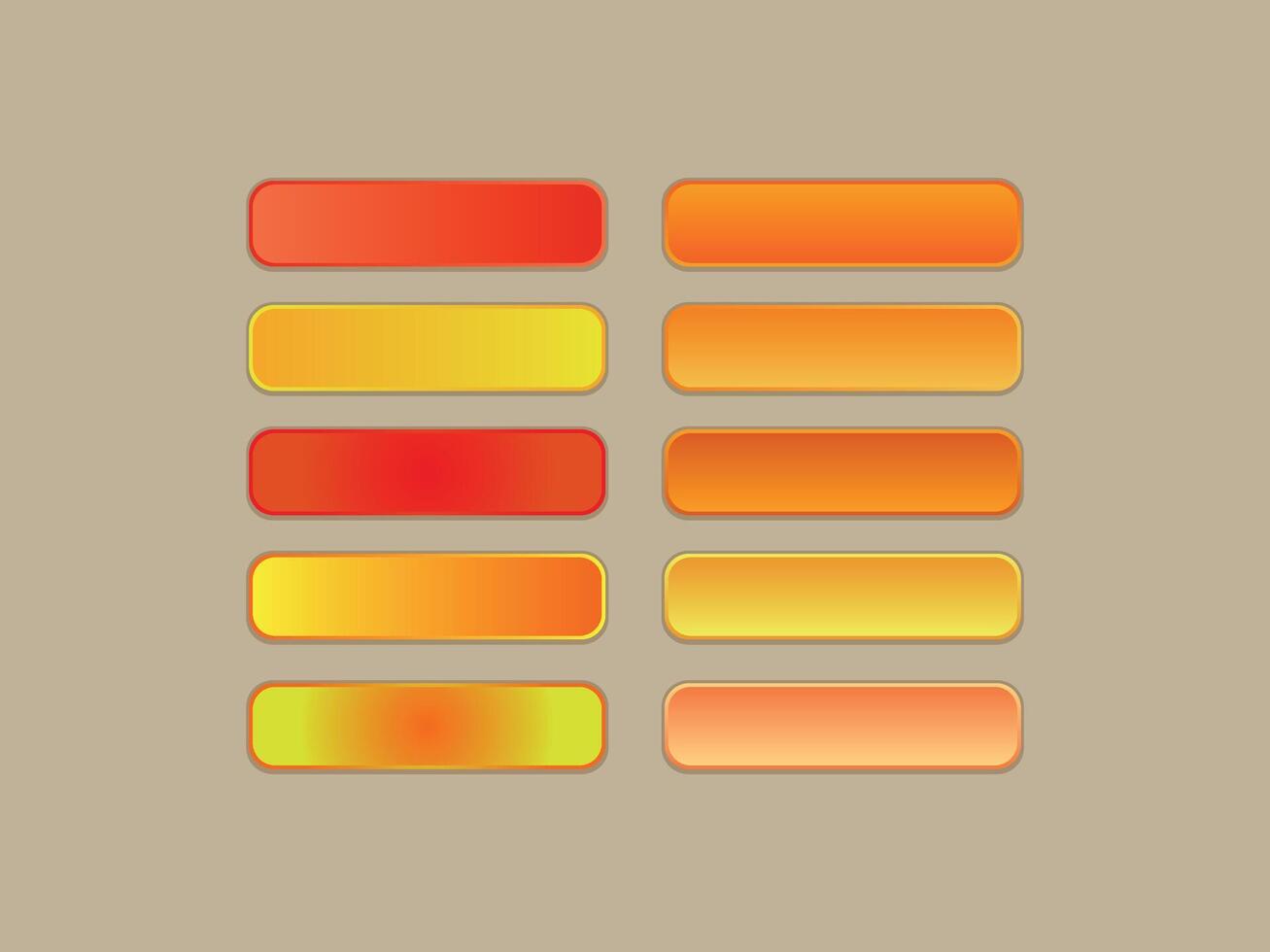 Vibrant Orange Gradient Color Palette for Artwork and Resources vector