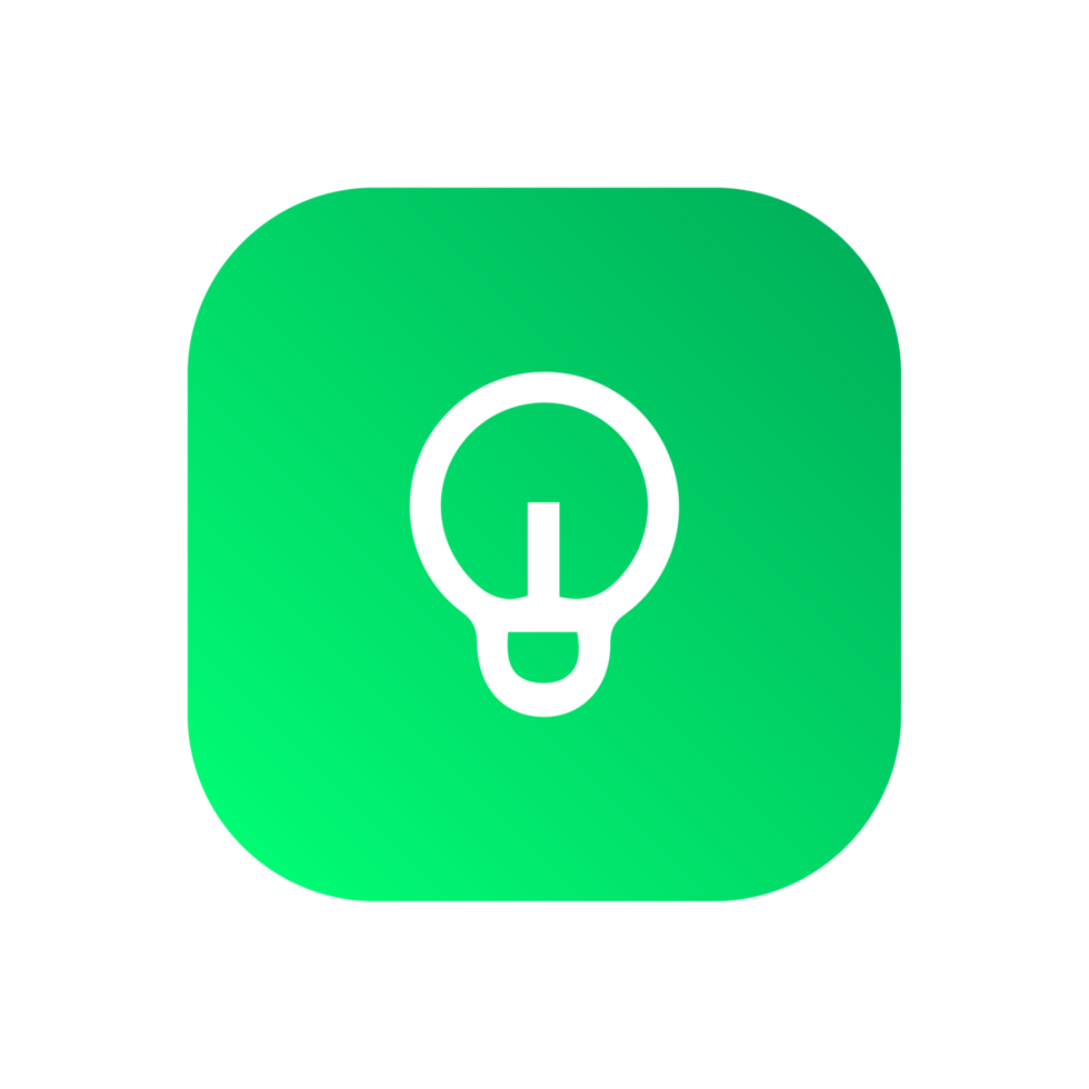 Light bulb icon green and white color png