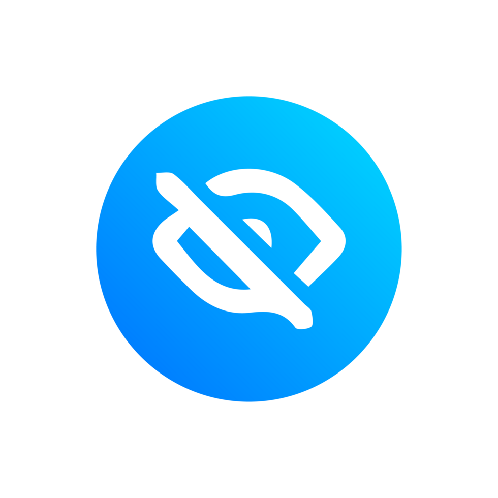 Hide icon white on blue gradient shape png