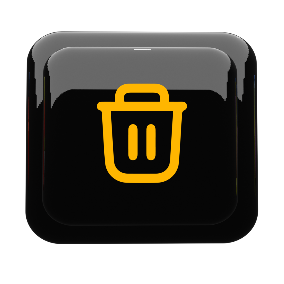 Delete icon yellow and black color png