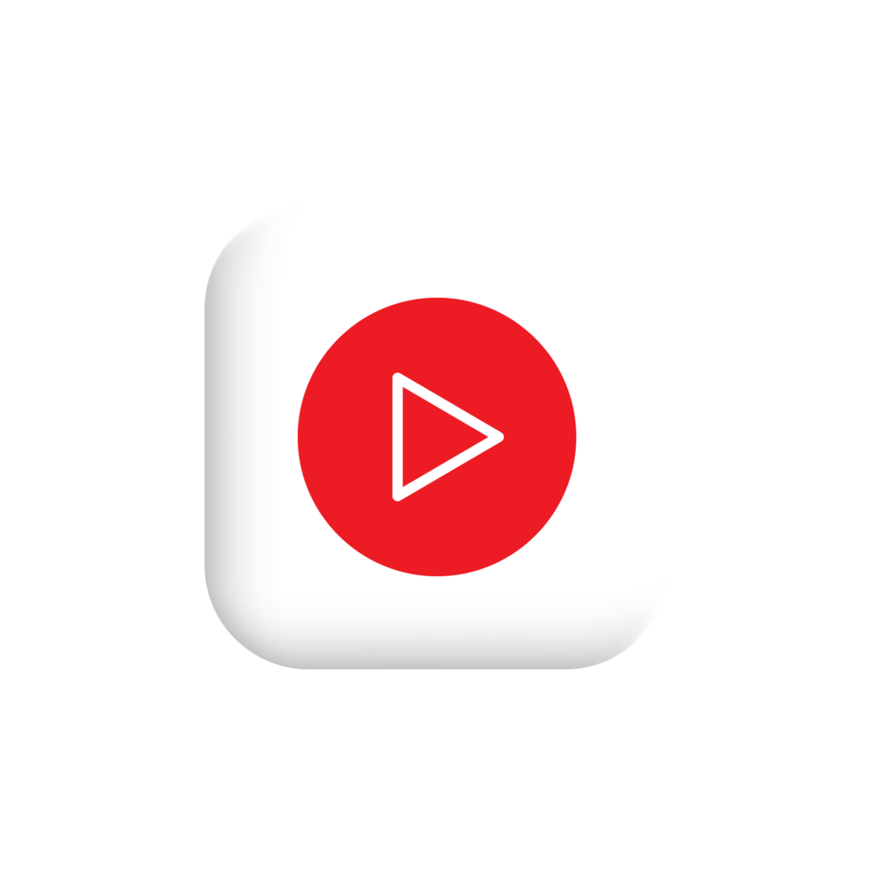 a red play button on a white square png