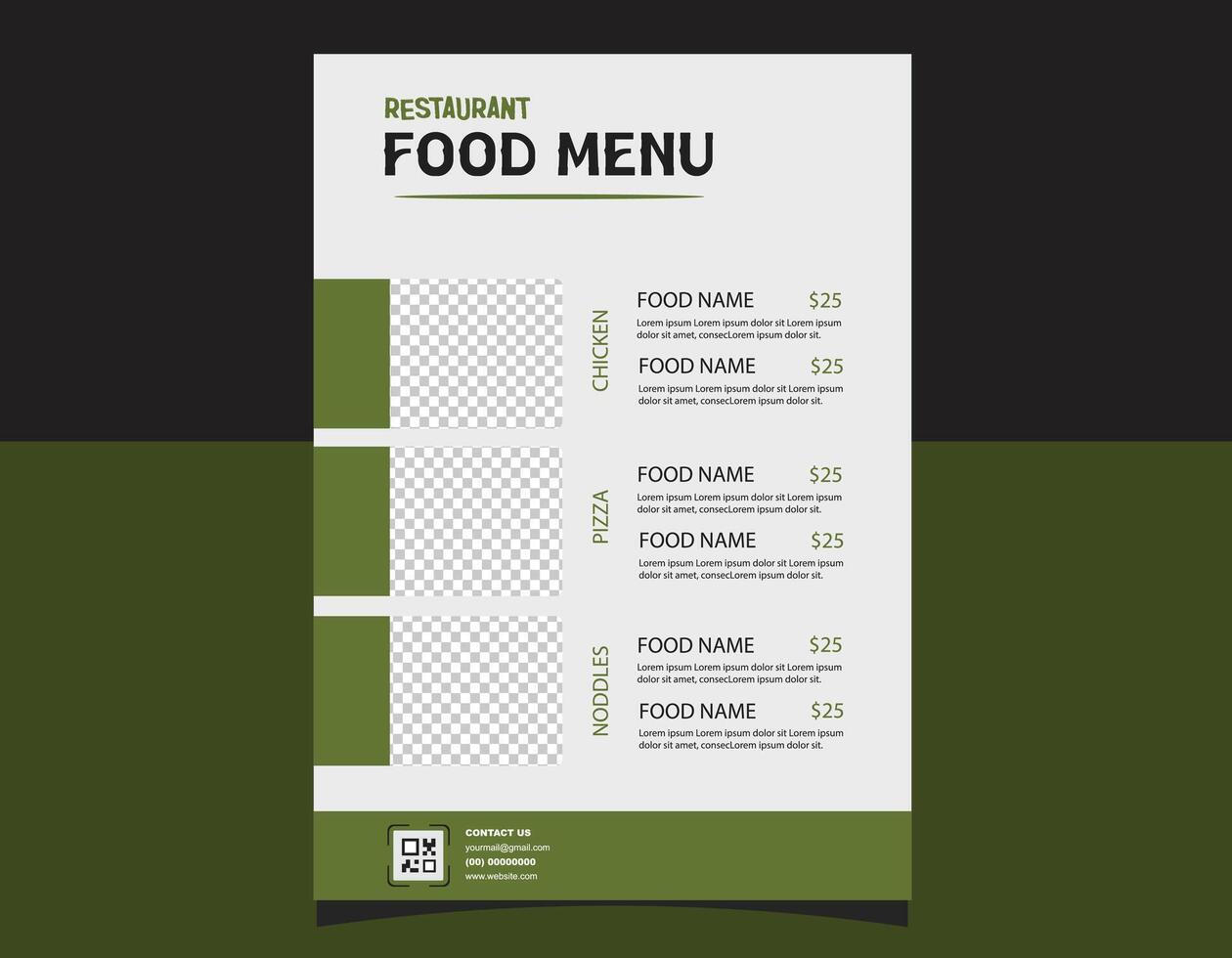 restaurant menu card design with price list vector