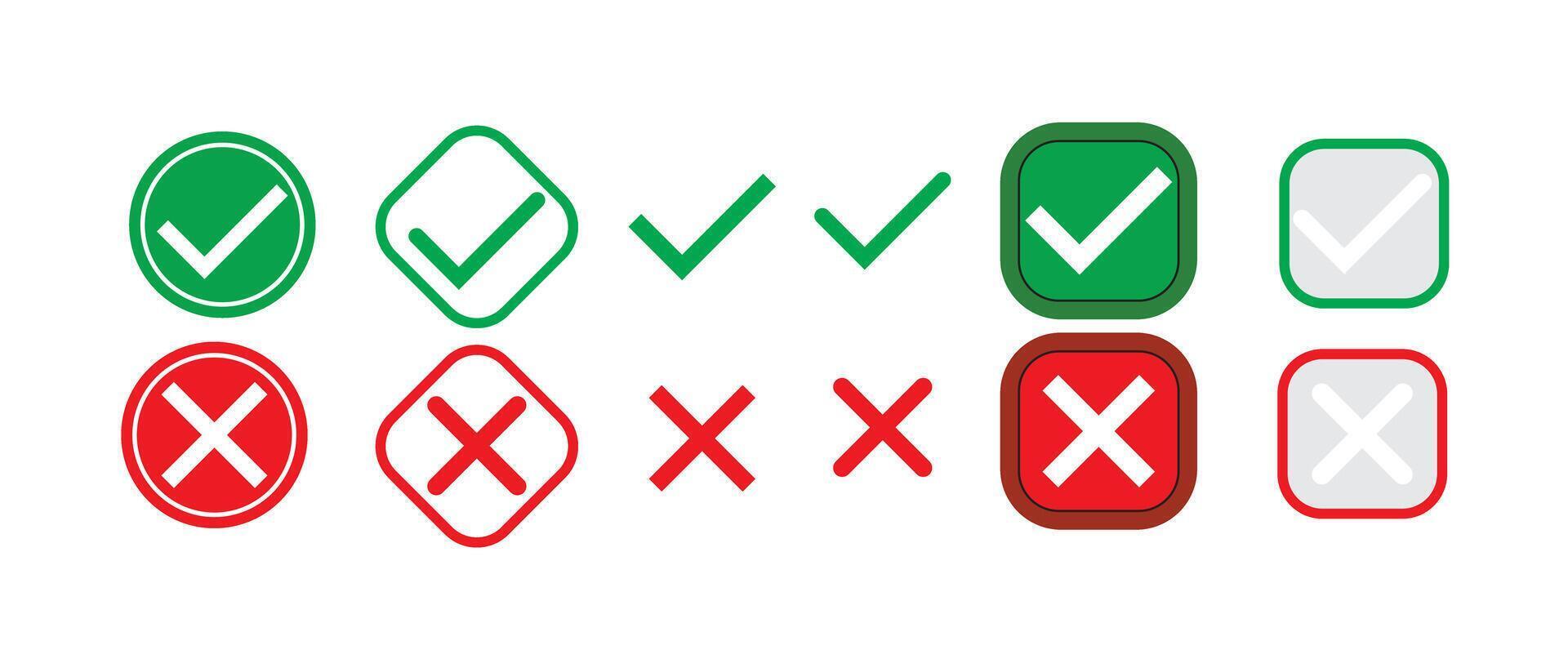 Set checkbox icon isolated on white background vector