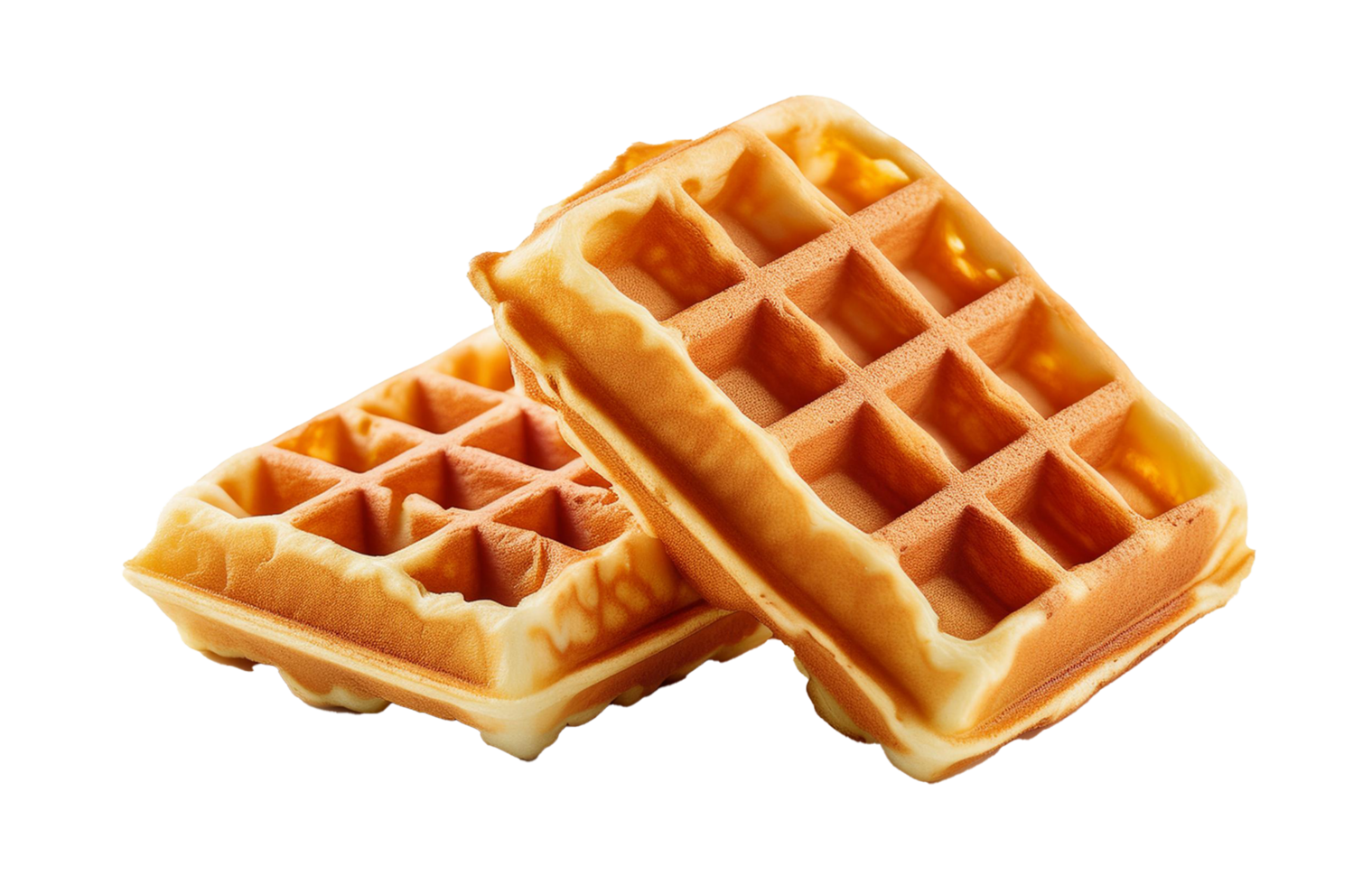 Golden and Fluffy Double Belgian Waffles png