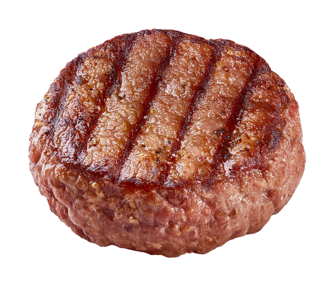 Perfectly Seared Gourmet Beef Patty with Juicy Texture png