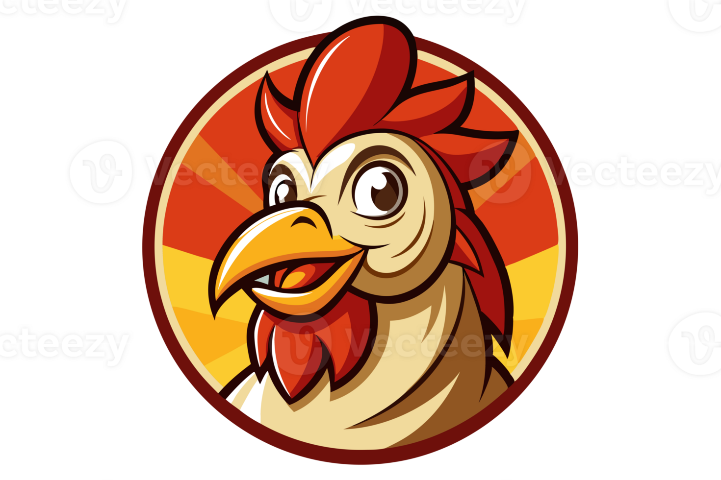 Head of a Rooster illustration png