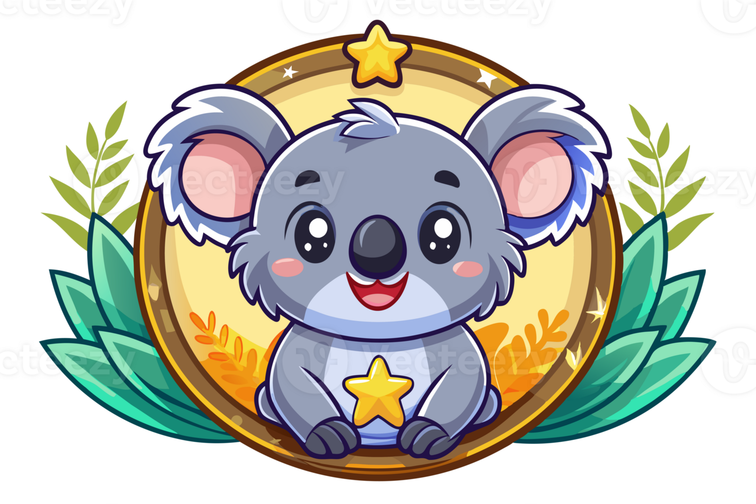 koala head logo emblem illustration png
